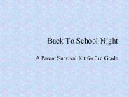 Back To School Night