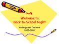 Welcome to Back to School Night PowerPoint PPT Presentation