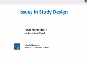 School of Education University of Tampere, Finland