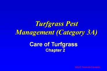 Turfgrass Pest Management (Category 3A)