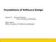 Foundations of Software Design