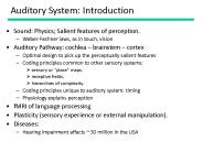 Auditory System: Introduction