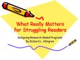 What Really Matters for Struggling Readers PowerPoint PPT Presentation