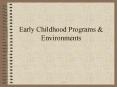 Early Childhood Programs PowerPoint PPT Presentation