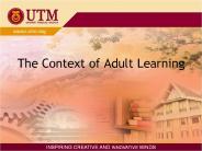 The Context of Adult Learning