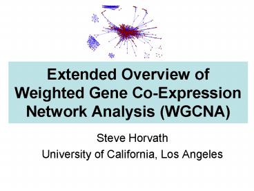 Extended Overview of Weighted Gene Co-Expression Network Analysis (WGCNA)