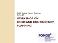 WORKSHOP ON CRISIS AND CONTINGENCY PLANNING PowerPoint PPT Presentation