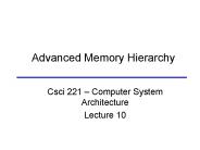 Advanced Memory Hierarchy