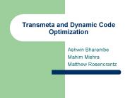 Transmeta and Dynamic Code Optimization