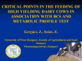 CRITICAL POINTS IN THE FEEDING OF HIGH YIELDING DAIRY COWS IN ASSOCIATION WITH BCS AND METABOLIC PROFILE TEST Gerg PowerPoint PPT Presentation