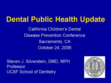 Dental Public Health Update