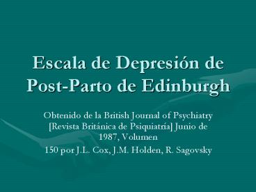 Escala de Depresi