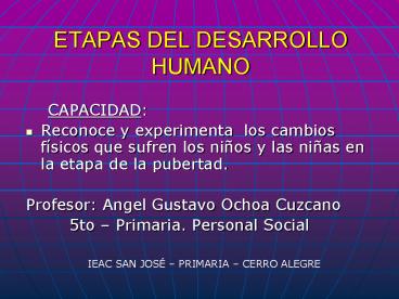 ETAPAS DEL DESARROLLO HUMANO