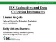 IES Evaluations and Data Collection Instruments PowerPoint PPT Presentation