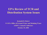 EPA Review of TCR and Distribution System Issues