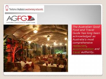 AGFG| Best Brisbane Restaurant