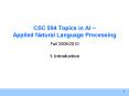 CSC 594 Topics in AI  PowerPoint PPT Presentation