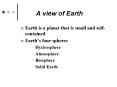 A view of Earth PowerPoint PPT Presentation