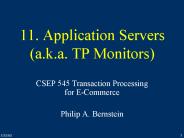11. Application Servers (a.k.a. TP Monitors)