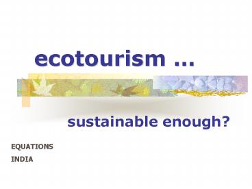 ecotourism 