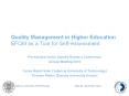 Quality Management in Higher Education EFQM as a Tool for Self-Assessment PowerPoint PPT Presentation