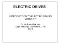 ELECTRIC DRIVES PowerPoint PPT Presentation