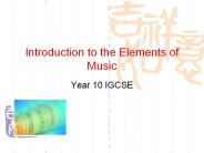 Introduction to the Elements of Music