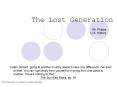 The Lost Generation PowerPoint PPT Presentation