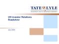 US Investor Relations Roadshow PowerPoint PPT Presentation