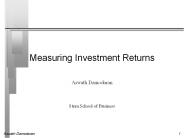 Measuring Investment Returns