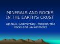 MINERALS AND ROCKS IN THE EARTH PowerPoint PPT Presentation