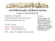 Aerial Photography and Remote Sensing