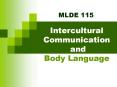 Intercultural Communication and Body Language PowerPoint PPT Presentation