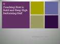 Coaching: How to Build and Keep High Performing Staff PowerPoint PPT Presentation