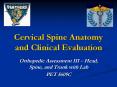 Cervical Spine Anatomy and Clinical Evaluation PowerPoint PPT Presentation
