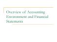Overview of Accounting Environment and Financial Statements PowerPoint PPT Presentation