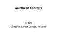 Anesthesia Concepts PowerPoint PPT Presentation