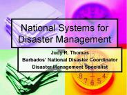 National Systems for Disaster Management