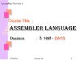 IBM 370 Assembly Language PowerPoint PPT Presentation