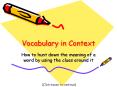 Vocabulary in Context PowerPoint PPT Presentation