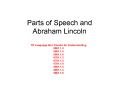 Parts of Speech and Abraham Lincoln PowerPoint PPT Presentation
