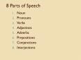 8 Parts of Speech PowerPoint PPT Presentation