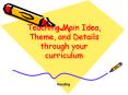 Teaching Main Idea, Theme, and Details through your curriculum PowerPoint PPT Presentation