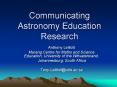 Communicating Astronomy Education Research PowerPoint PPT Presentation