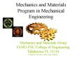 Mechanics and Materials Program in Mechanical Engineering PowerPoint PPT Presentation
