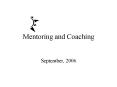 Mentoring and Coaching PowerPoint PPT Presentation