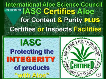 International Aloe Science Council