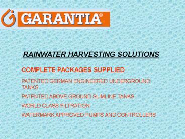 PATENTED GERMAN ENGINEERED UNDERGROUND TANKS