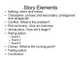 Story Elements PowerPoint PPT Presentation