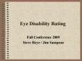 Eye Disability Rating PowerPoint PPT Presentation